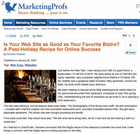 Is Your Website as Good as Your Favorite Bistro?